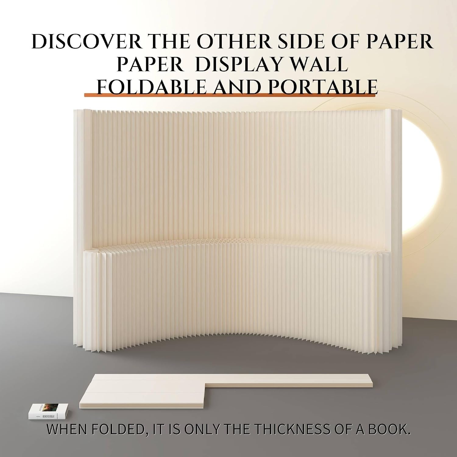 HELLOpoper Foldable Paper Art Display Stand with Shelves, Eco-Friendly, for Exhibition, Sample, Cosmetics, Bags, Shoes, Commercial Use