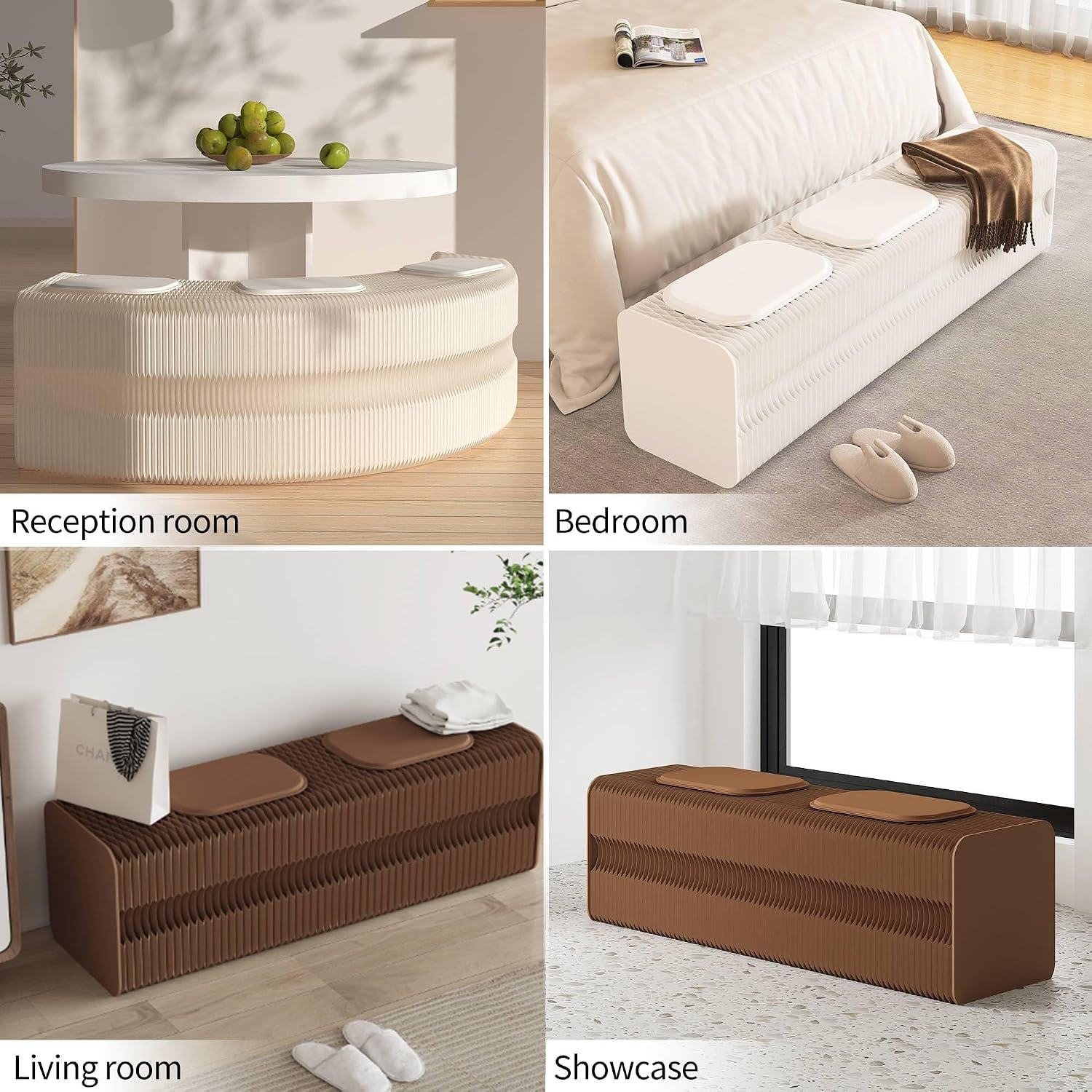HELLOpoper Multifunctional,Creative,Stylish Folding Bench That Allows Adjustable Length Customizable Shapes,Suitable for Various Settings Such as Living Rooms,bedrooms,cafés.