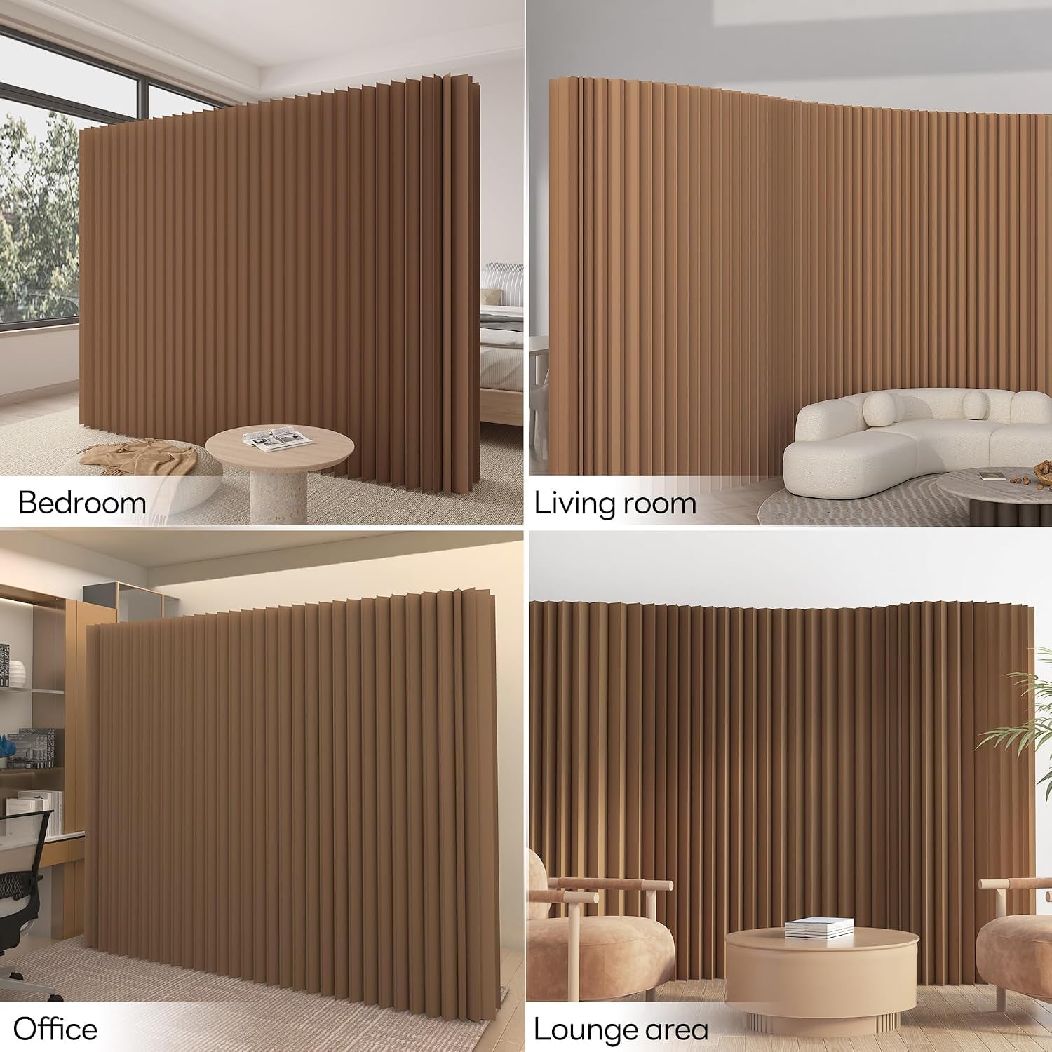 HELLOpoperRoom Divider Privacy Screen Foldable partition Wall Kraft Paper, Transformable for Offices, Living Rooms, and Beauty Salons