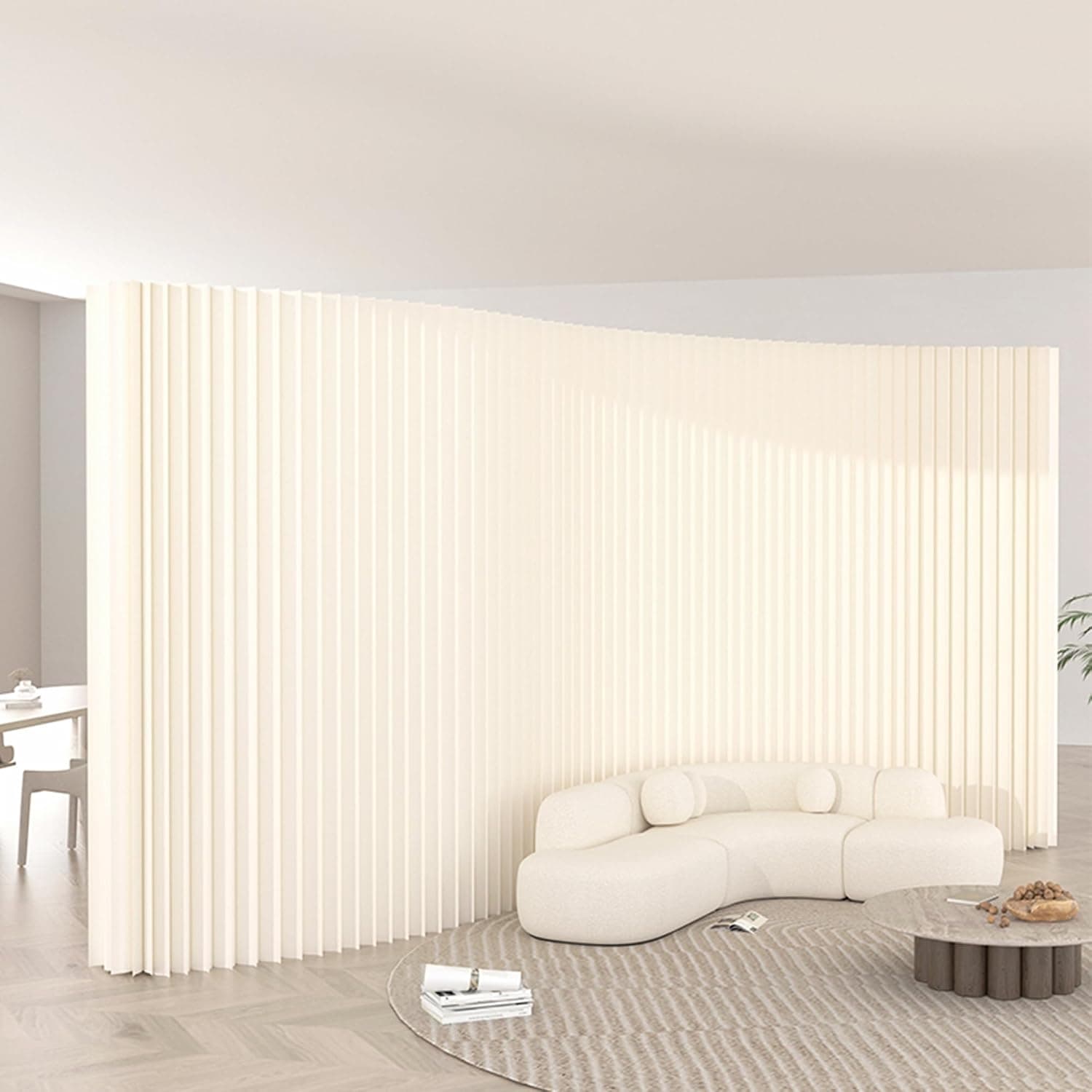 Folded paper room divider — print-on-demand product example